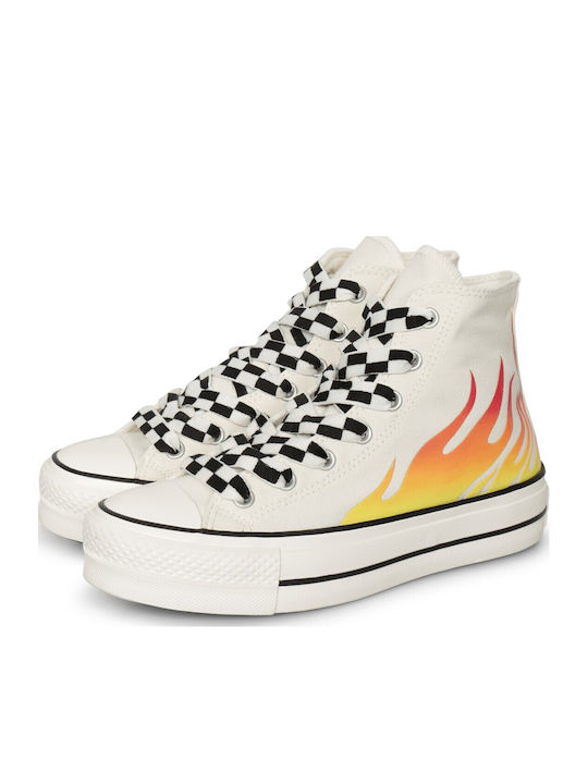 Chuck Taylor All Star Lift Platform Γυναικεία Μποτάκια Egret / Enamel Red / Black A07892C