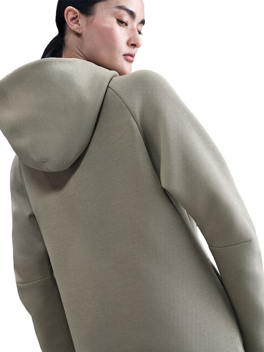 Sportswear Women's Sweatshirt Jacket Hooded Khaki