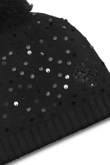 Beanie Feminin Căciulă Tricotat în culoarea Negru