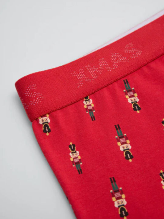 Men's Boxer Red with Patterns