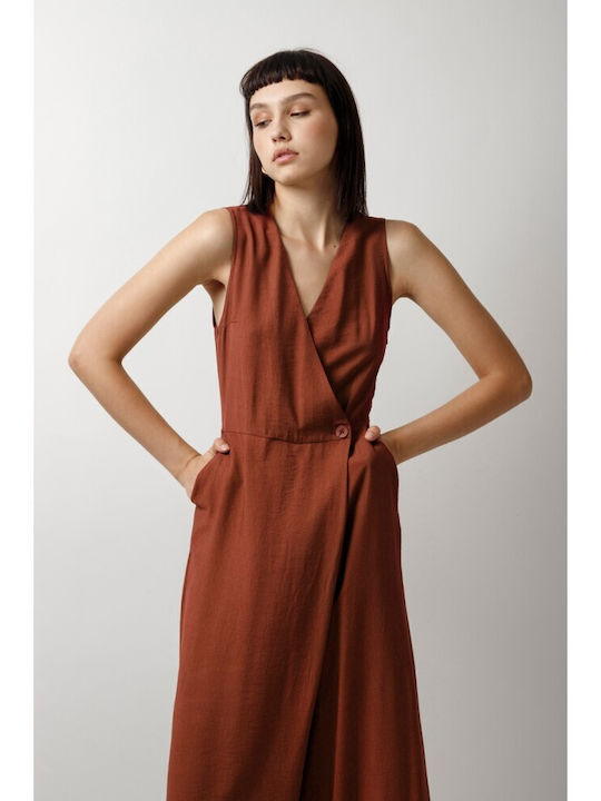 Women's Sleeveless One-piece Suit Orange