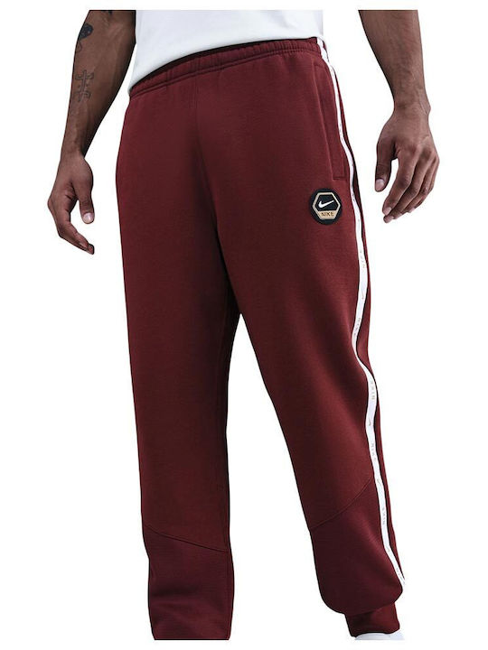 Sportswear Club Burgundy Sweatpants with Elastic