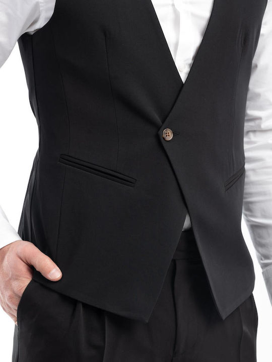 Men's Vest Slim Fit Black