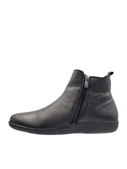 Leather Women's Ankle Boots Black