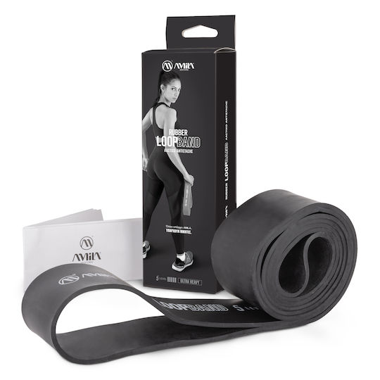 AMILA Bandă de rezistență pentru exerciții Bucla Foarte Dur Negru 1.04m