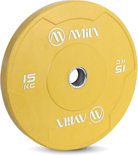 AMILA Δίσκος Ολυμπιακού Τύπου Μεταλλικός 1 x 15kg Φ50mm με Λαβές