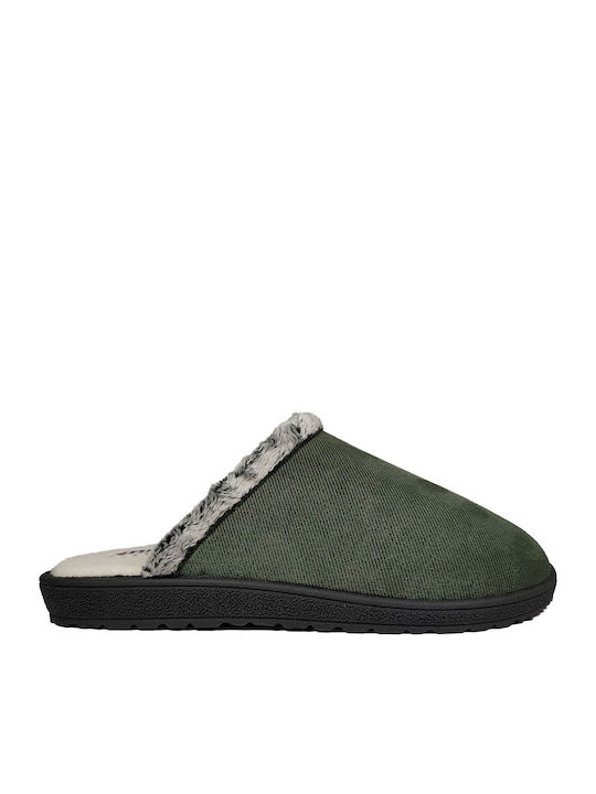 Men's Slippers with Fur Khaki