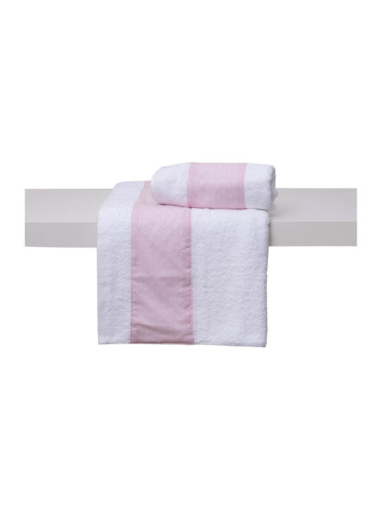 Viopros Set Babyhandtücher 2 Stück Robin Rosa Gewicht 480gr/m²