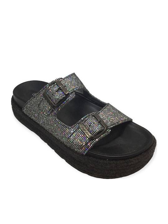 Дамски Анатомични Сандали Flatforms Сребристи
