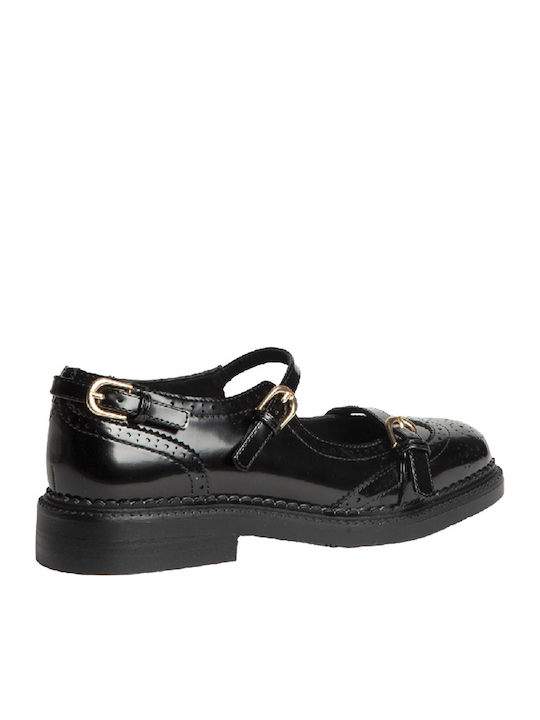 Women's Synthetic Leather Oxford Shoes Black