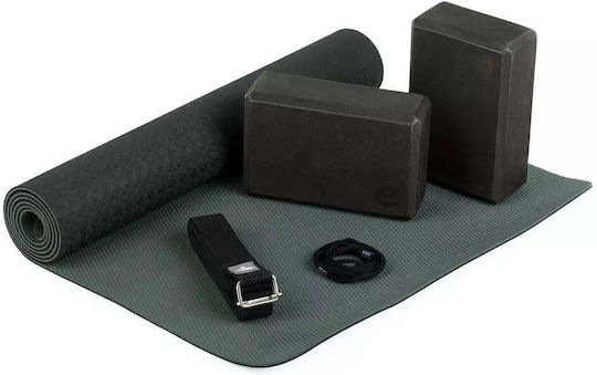 Bodhi Yoga Sets Yoga Set Flow Black Mat 183 x 60 cm 5 mm & 2 Blocks 22.8 x 15 x 7.6 cm & Strap 2.5 m x 3.8 cm & Carry Bag
