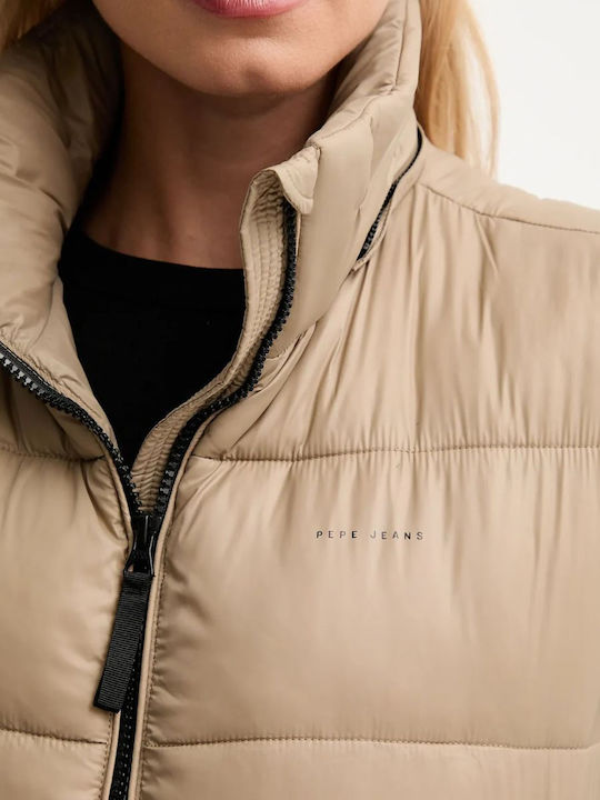 Drop 3a Γυναικείο Puffer Μπουφάν για Χειμώνα Μπεζ
