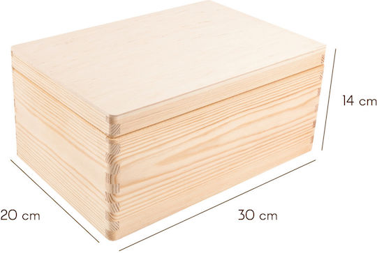 Creative Deco Große Holzbox mit Deckel Dekoration 30 x 20 x 13 cm + 1 cm ohne Griff