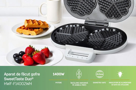 Heinner Aparat Vafe Inima 2 Compartimente 1400W