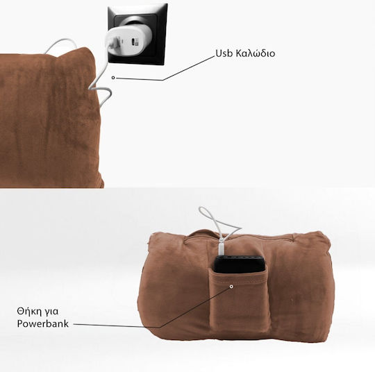 Uncle George Pillow Heating Pad Brown 28x20cm