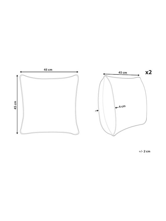 Beliani Μαξιλάρι Καναπέ Azalia από 100% Βαμβάκι White 45x45εκ.