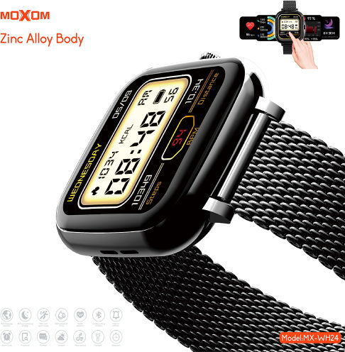 Moxom Mx-wh24 Smartwatch mit Pulsmesser (Silber)