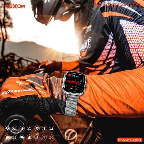 Moxom Mx-wh24 Smartwatch mit Pulsmesser (Silber)