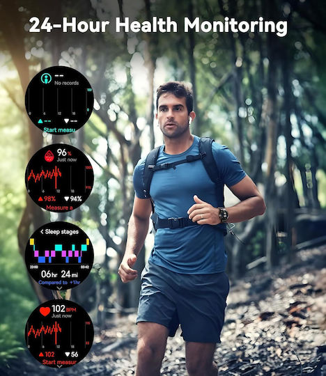Oukitel BT12 Smartwatch with Heart Rate Monitor (Black)