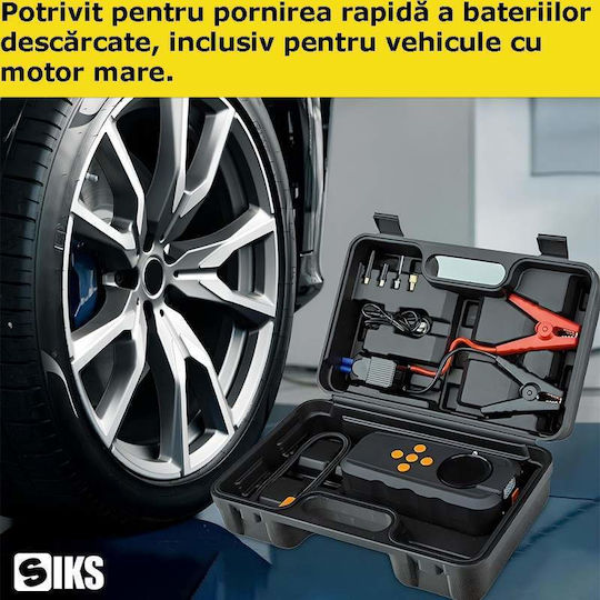 Starter Portabil Baterie Auto și Motocicletă 2500A cu Banca de Alimentare USB Pompă Obiectiv 12V