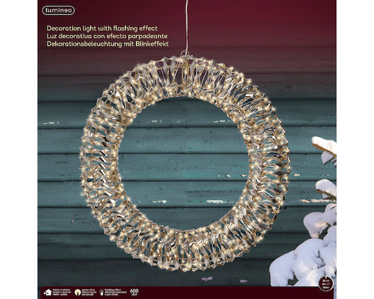 Kaemingk Christmas Lighted Decorative Wreath 50cm