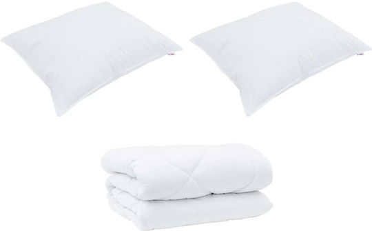 vidaXL Duvet Cover Set King Size with 2 Pillowcases 260x220 White