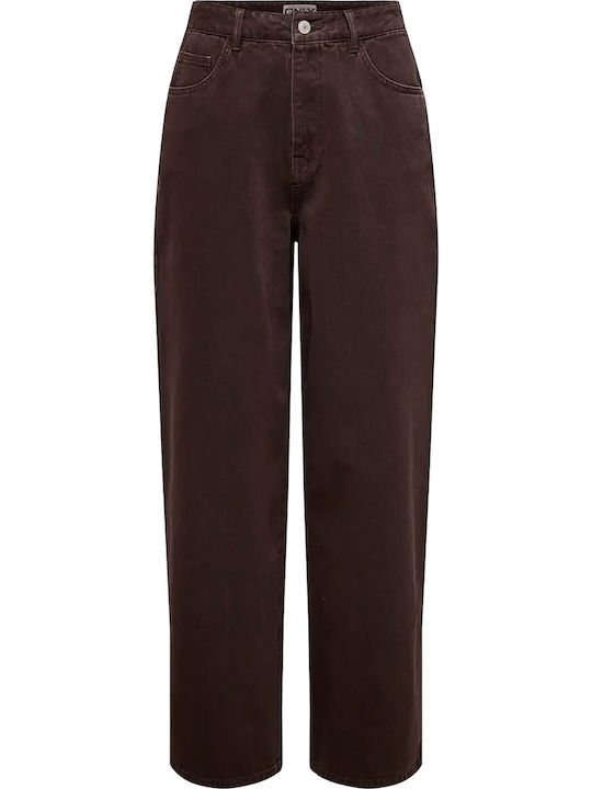 Mw Γυναικείο Jean Παντελόνι σε Relaxed Εφαρμογή Seal Brown