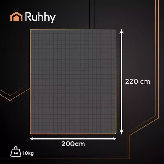 Ruhhy Κουβέρτα Βαρύτητας Διπλή 200x220εκ. Γκρι
