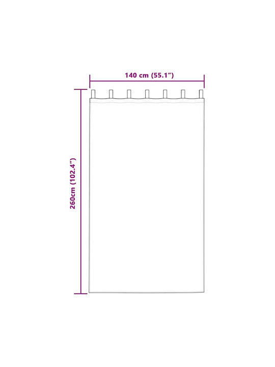 vidaXL Σετ Κουρτίνες με Τιράντες Ροζ 140x260εκ.