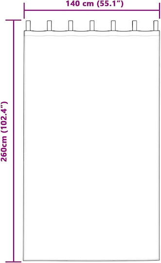 vidaXL Set Perdele Cu Bretele Roz 140x260 cm
