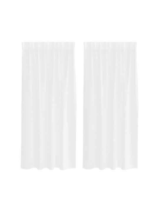 vidaXL Set Vorhänge mit Bleistiftfalten Weiße 140x175cm