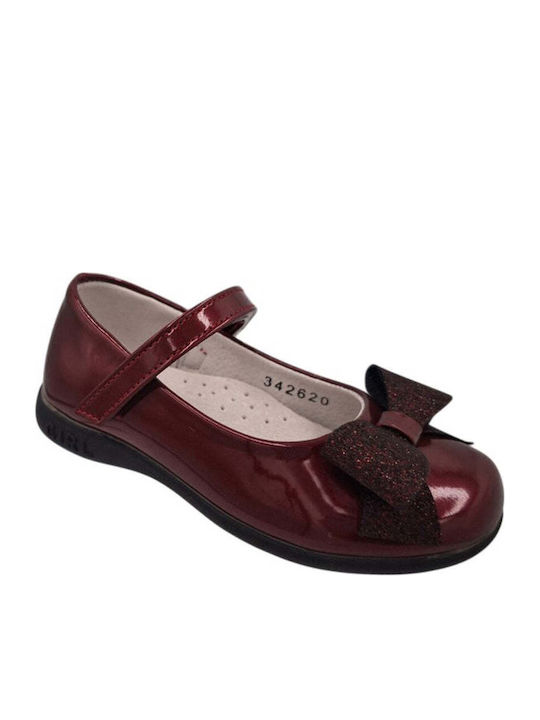 Kids Anatomic Leather Ballerinas with Hoop & Loop Closure Black