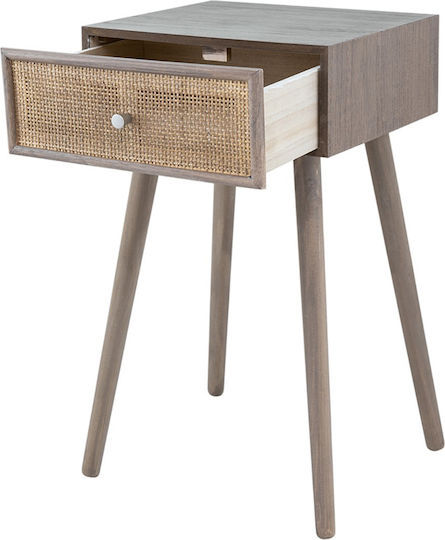 Artekko Cons Brown MDF Console Rattan 40x37x70 Cm 40cm X 37cm X 70cm