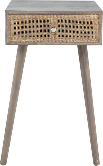 Artekko Cons Brown MDF Console Rattan 40x37x70 Cm 40cm X 37cm X 70cm