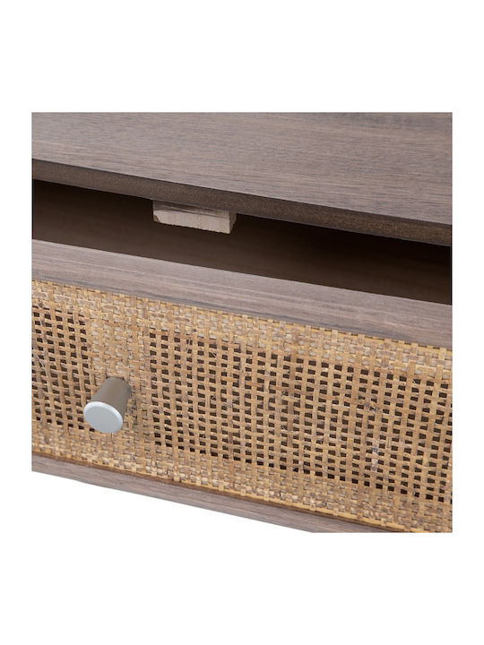 Artekko Cons Brown MDF Console Rattan 40x37x70 Cm 40cm X 37cm X 70cm