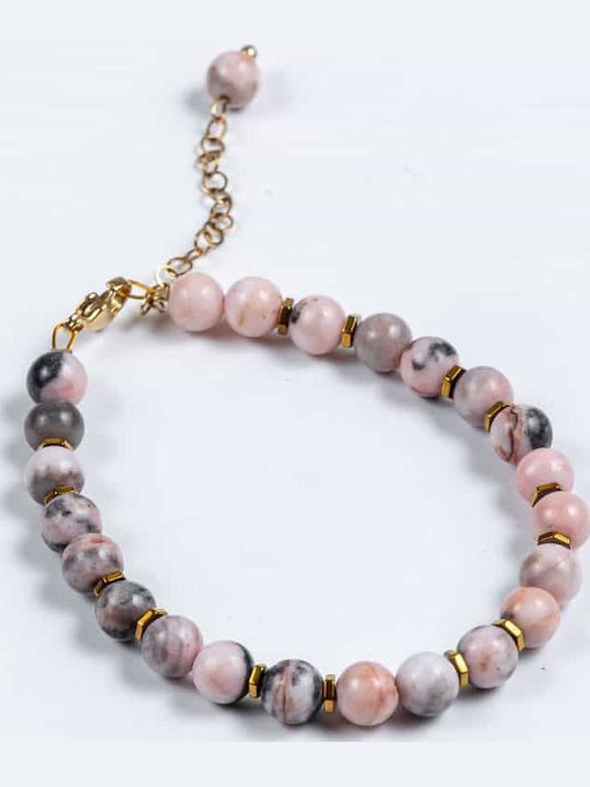 Handgemachtes Rosa Armband Cuoro Halbedelsteine Jaspis