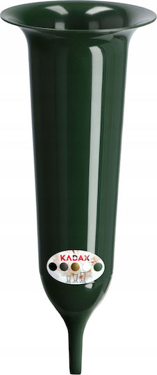Kadax Vază Sticlă Cimitir 30cm Flori Artificiale Țepușă Verde