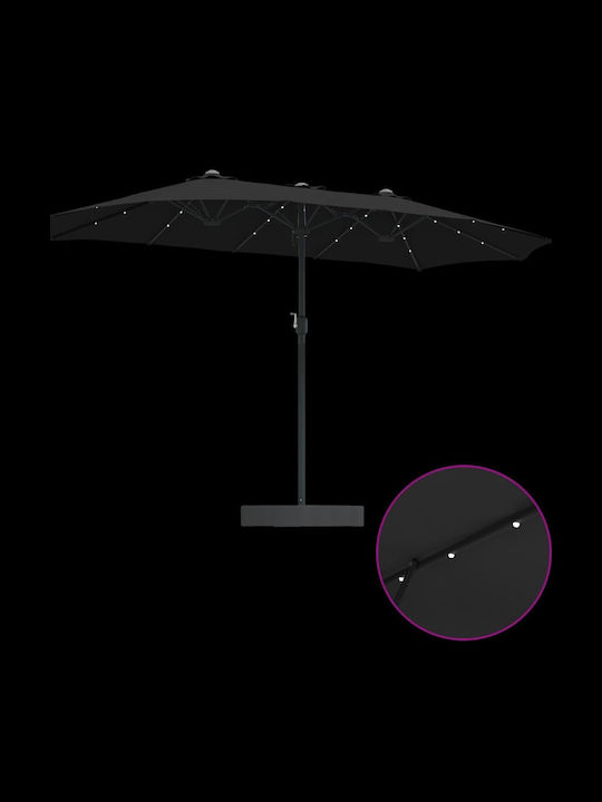 Umbrelă Din Aluminiu Neagră 3.85x2.09xÎnălțime 2.44m