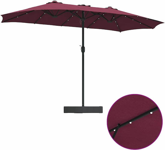 Aluminium Burgunder Sonnenschirm 3,85x2,09xHöhe 2,44 m