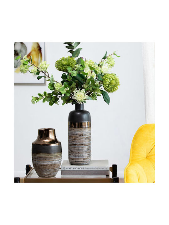 Artekko Evlub Dekorative Keramikvase Braun Bronze 18,5x18,5x28 cm