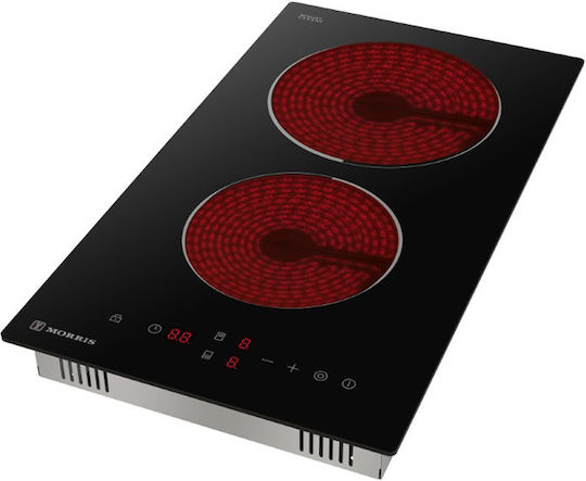 Morris Domino Plită Ceramică Autonom cu Funcție de Blocare 28.8x52εκ.
