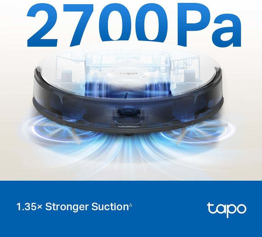 TP-LINK Tapo Rv20 Max Plus Σκούπα Ρομπότ με Χαρτογράφηση Laser & Απορρόφηση 5300Pa Λευκή