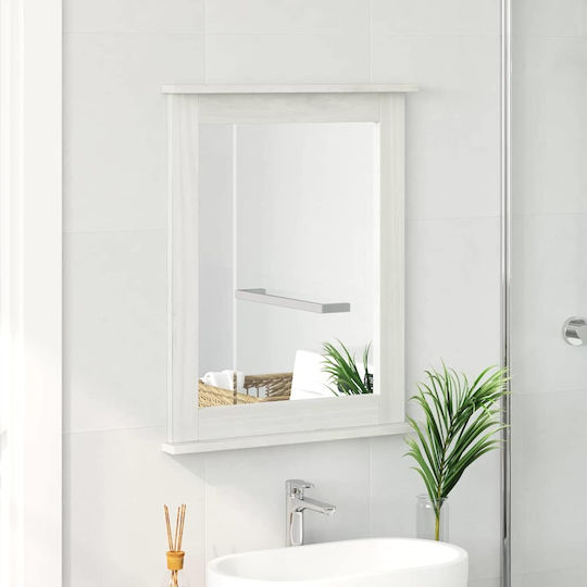 vidaXL Wall Mirror with White Wooden Frame 70x55.5cm 1pcs