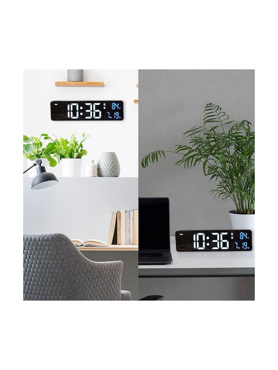 Ceas Digital de Masă cu Alarmă Negru 466257_b