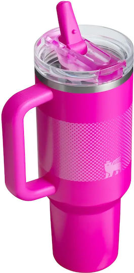 Stanley Flip Handled Tumbler Thermos Stainless Steel 1.18lt Violet Blossom with Straw and Handle
