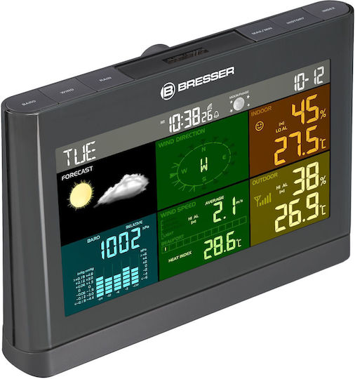 Bresser 5-in-1 Comfort Weather Center Wireless Digital Weather Station Tabletop Gray