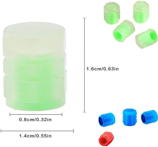 Car Tire Valve Caps Green 4pcs