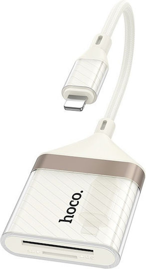 Hoco Card Reader Lightning για SD/microSD Λευκό