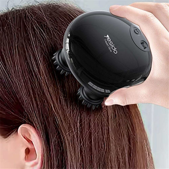 Yesido Handheld Head Massager Mg04 4 Gear Head Scratcher Electrical Muscle Stimulation 1200mAh 3200rpm Black