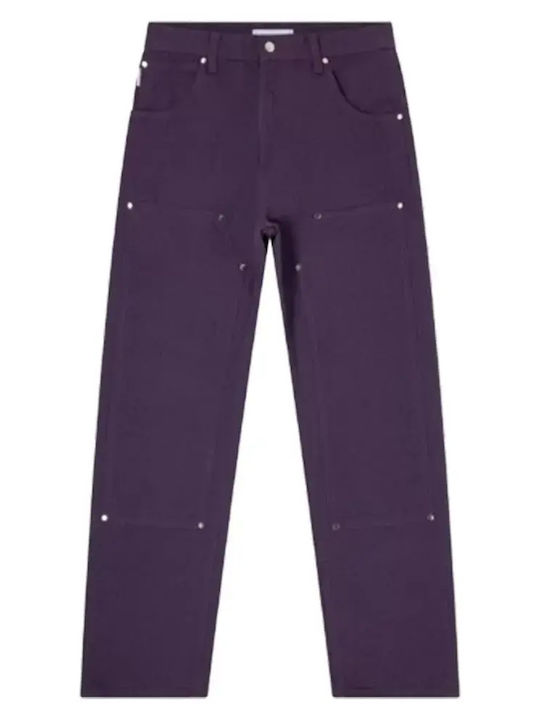 Double Knee Tyrell Hose Chino Purple Plumeria
